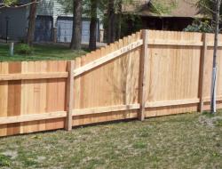 Installation of Cedar Dog-Eared Solid Privacy Fence Minnesota
