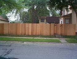 Installation of Cedar Dog-Eared Solid Privacy Fence Minnesota