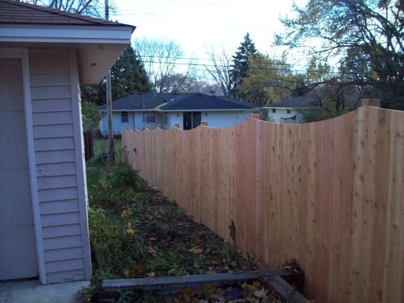 Cedar Scalloped Privacy Fence Installation Minnesota
