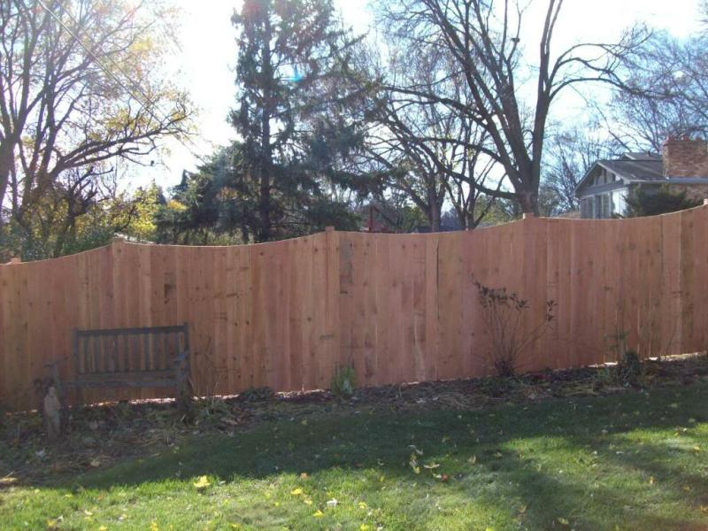 Cedar Scalloped Privacy Fence Installation Minnesota