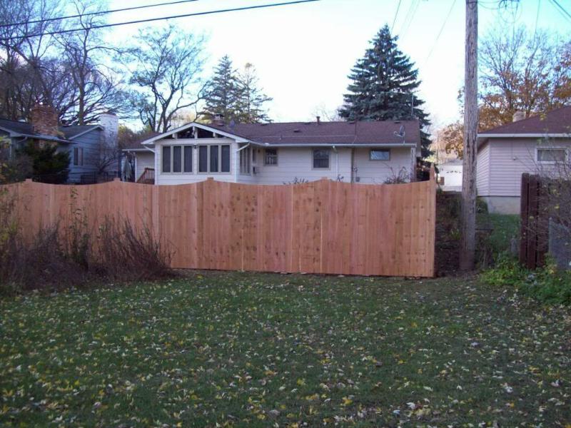 Cedar Scalloped Privacy Fence Installation Minnesota