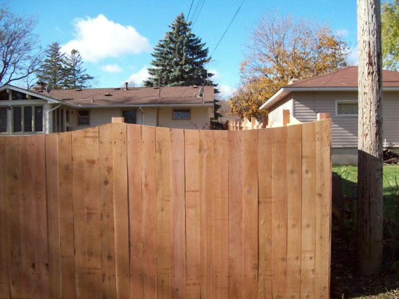 Cedar Scalloped Privacy Fence Installation Minnesota