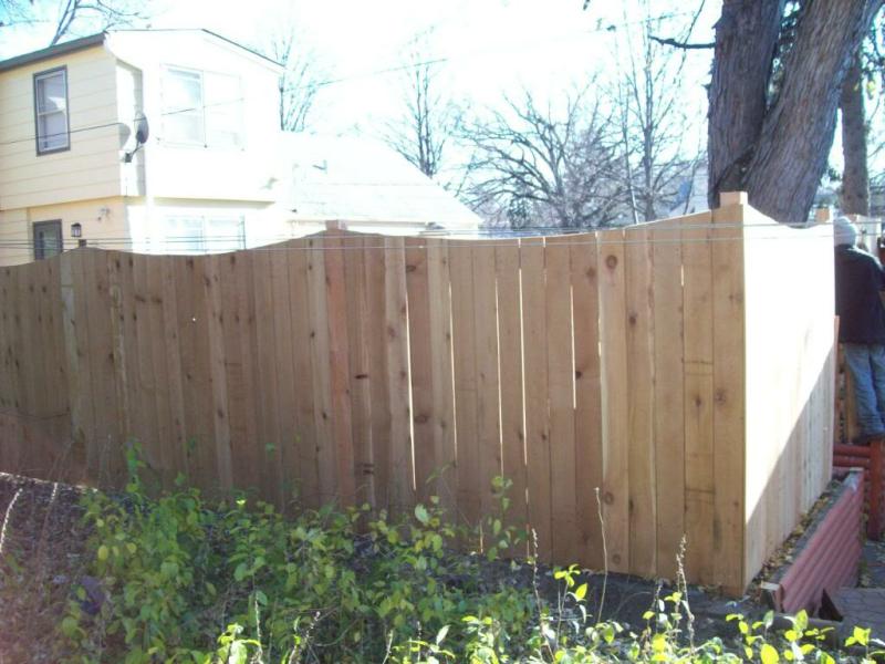 Cedar Scalloped Privacy Fence Installation Minnesota