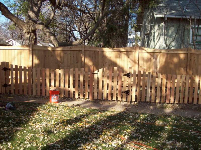 Cedar Scalloped Privacy Fence Installation Minnesota