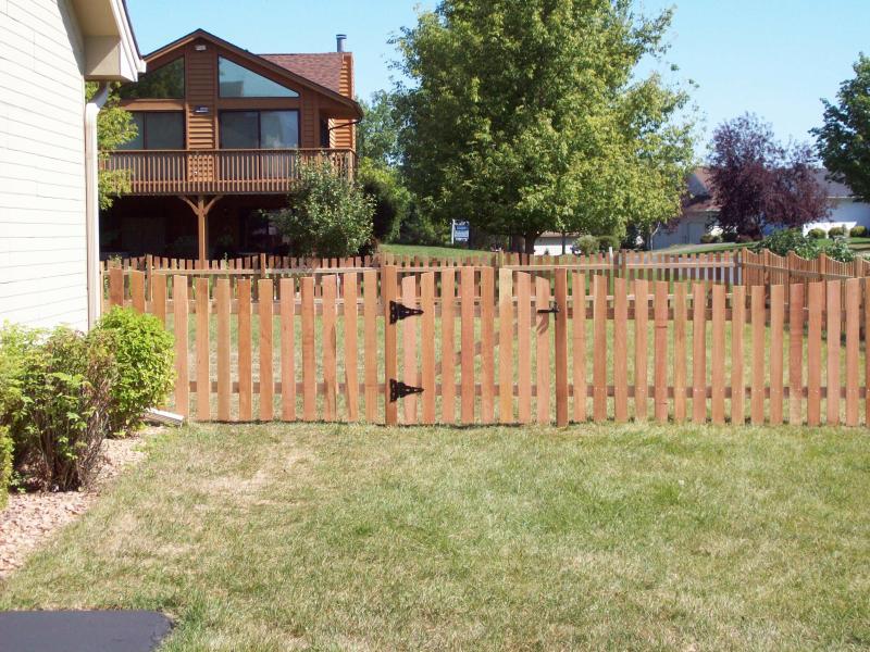 Cedar Scalloped Picket Fence Installation Minnesota