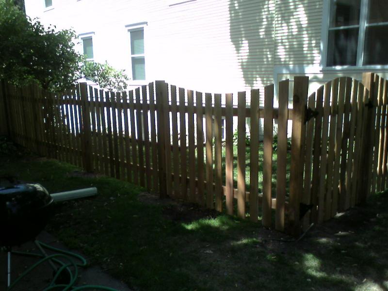 Cedar Scalloped Picket Fence Installation Minnesota