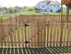 Cedar Scalloped Picket Fence Installation Minnesota