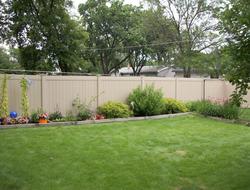 Tan Vinyl Privacy Fence Minnesota