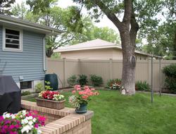 Tan Vinyl Privacy Fence Minnesota