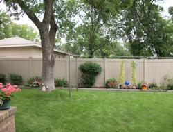 Tan Vinyl Privacy Fence Minnesota
